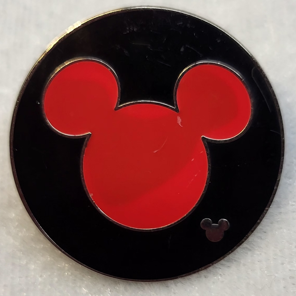 Disney Cast Member Exclusive Hidden Red Mickey Ear Icon Pin / Lanyard Collection